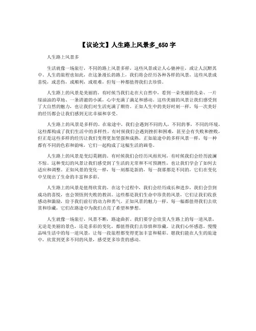 【议论文】人生路上风景多_650字