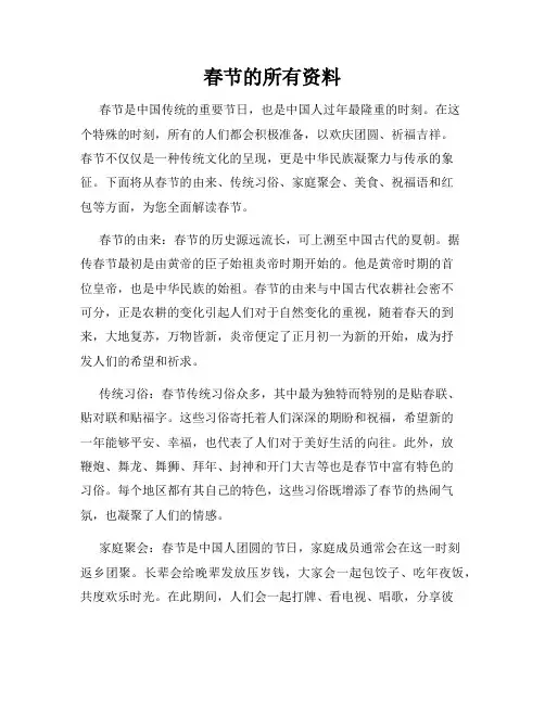 春节的所有资料