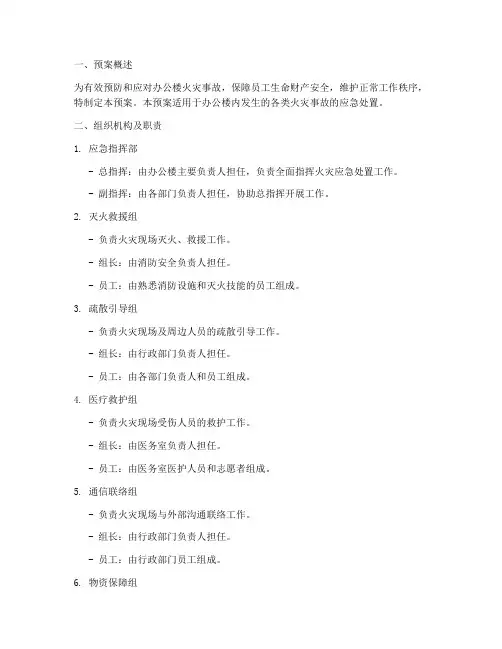 办公楼火灾应急处置预案