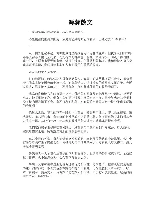 蜀葵散文-专业文档!