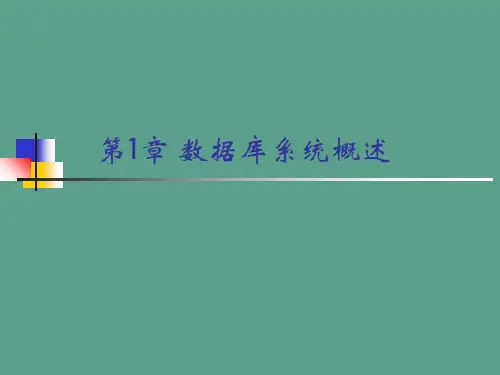 第1章数据库系统概述ppt课件