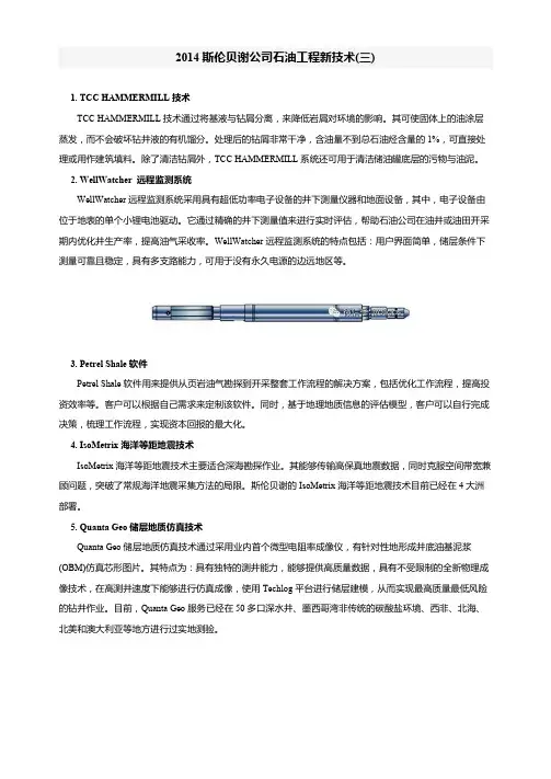 2014斯伦贝谢公司石油工程新技术(三)