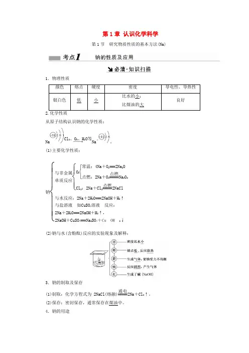 (新课标)2017版高考化学一轮复习(知识扫描+重点突破讲解)第1章 认识化学科学