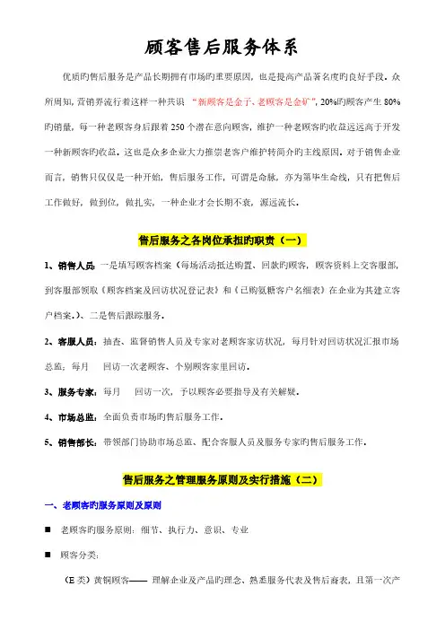 售后服务体系