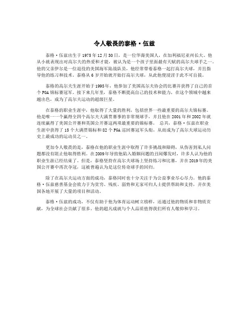 令人敬畏的泰格·伍兹