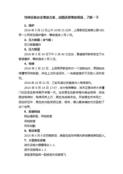 特种设备安全事故合集，动图还原事故现场，了解一下