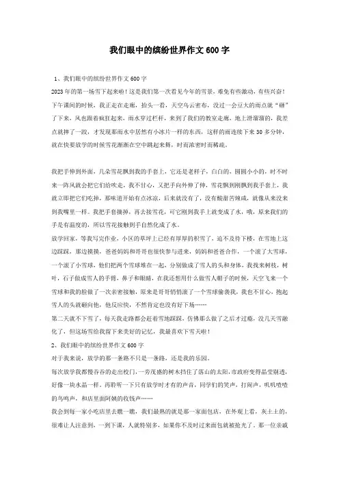 我们眼中的缤纷世界作文600字