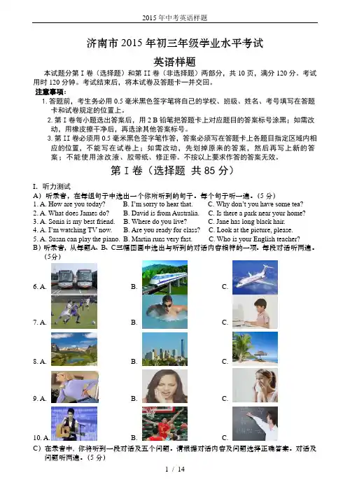2015年中考英语样题