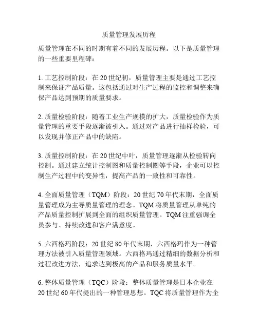 质量管理发展历程