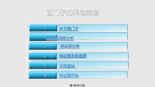西门子的采购战略PPT课件