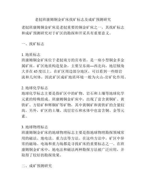 老挝班康姆铜金矿床找矿标志及成矿预测研究