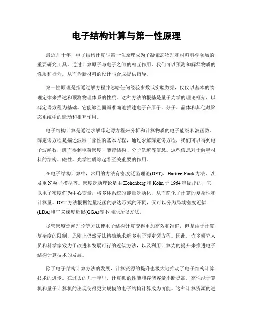 电子结构计算与第一性原理