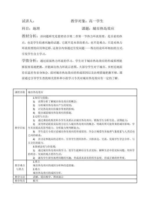 城市热岛效应