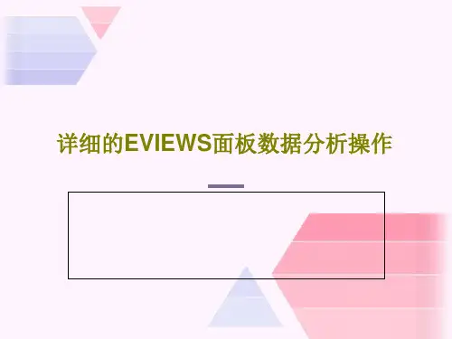 详细的EVIEWS面板数据分析操作39页PPT