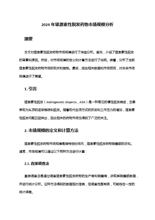 2024年雄激素性脱发药物市场规模分析