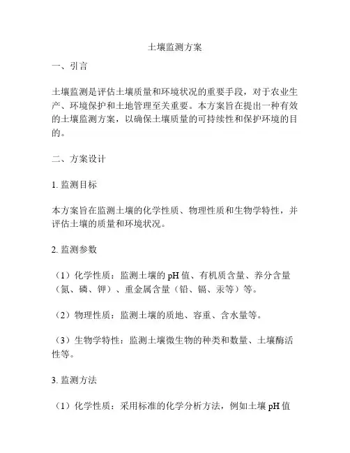 土壤监测方案