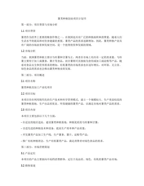 薯类种植创业项目计划书