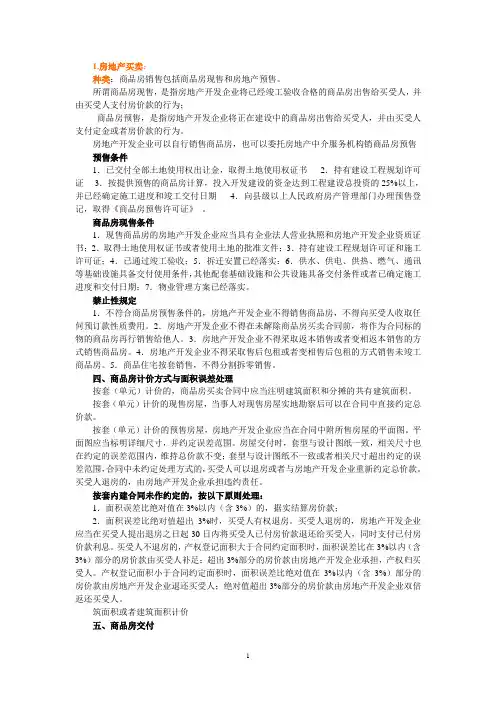 房地产法 考点总结
