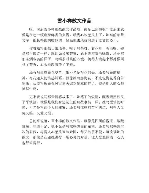 雪小禅的散文作品