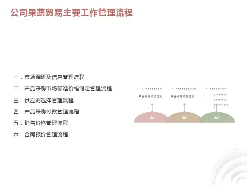 果蔬贸易主要业务流程图