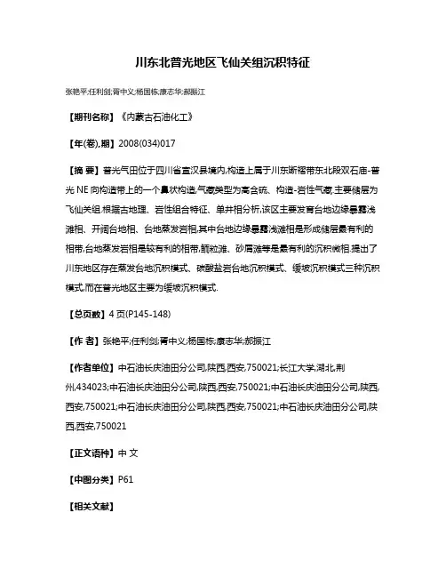 川东北普光地区飞仙关组沉积特征