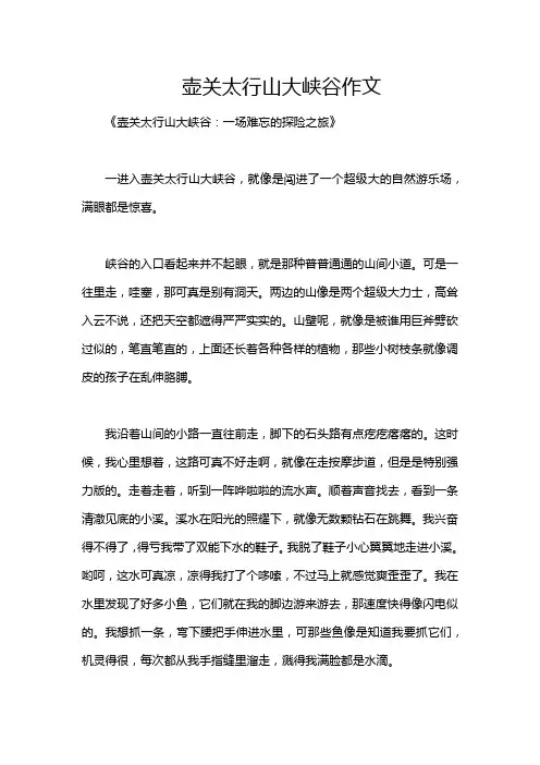 壶关太行山大峡谷作文
