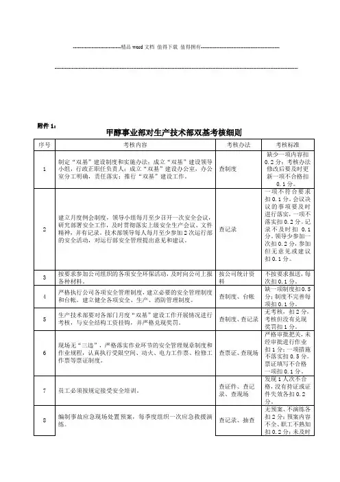 双基考核细则