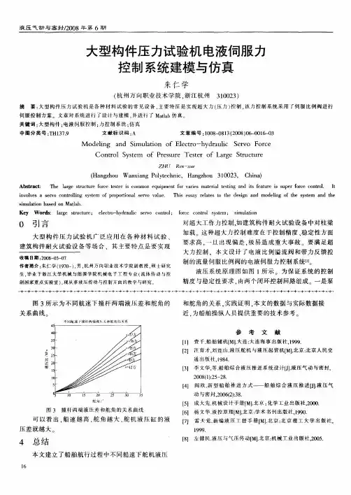 大型构件压力试验机电液伺服力控制系统建模与仿真