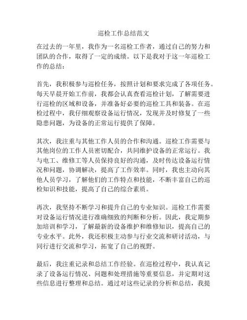 巡检工作总结范文