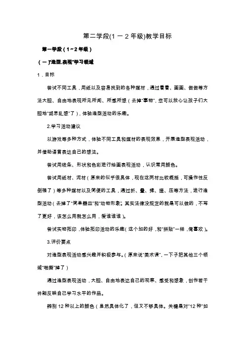 第一学段美术目标