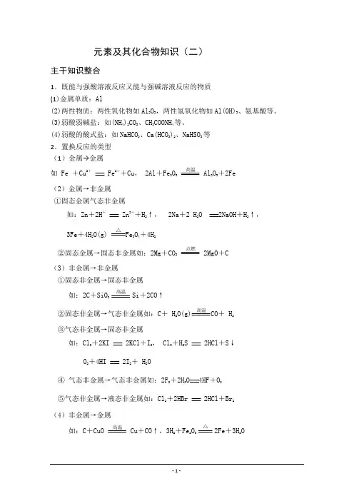 元素及其化合物知识(二)