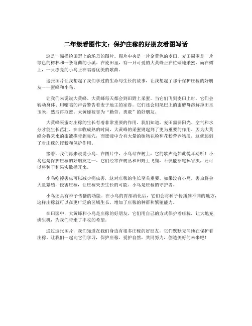 二年级看图作文：保护庄稼的好朋友看图写话