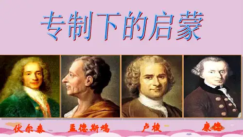 人民版高中历史必修三专题六第三课专制下的启蒙课件共20张PPT优质课件