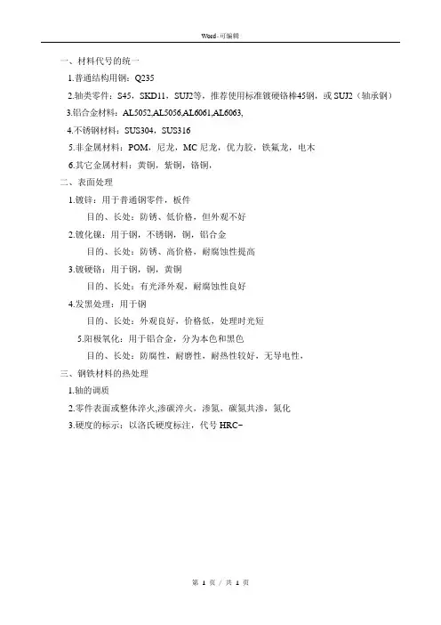 机械设计常用材料