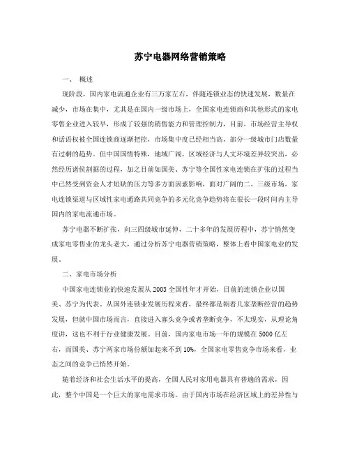 苏宁电器网络营销策略