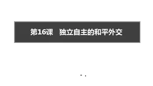 《独立自主的和平外交》PPT课件
