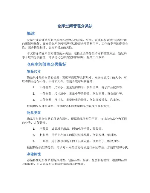 仓库空间管理分类法