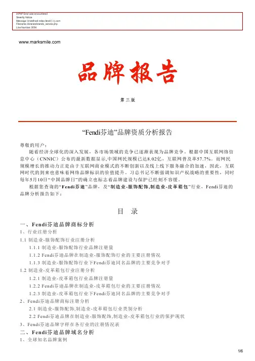 Fendi芬迪的品牌资质分析报告