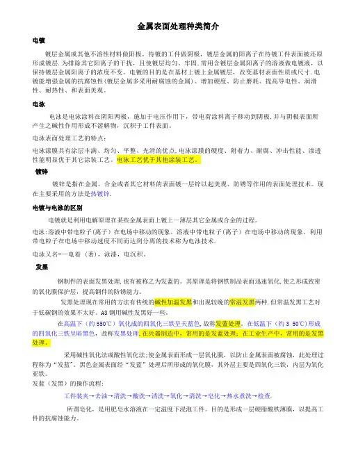 几种常见金属表面处理工艺