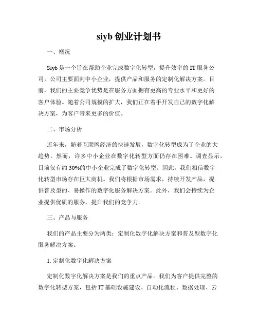 siyb创业计划书