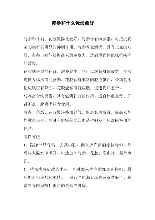 海参和什么煲汤最好