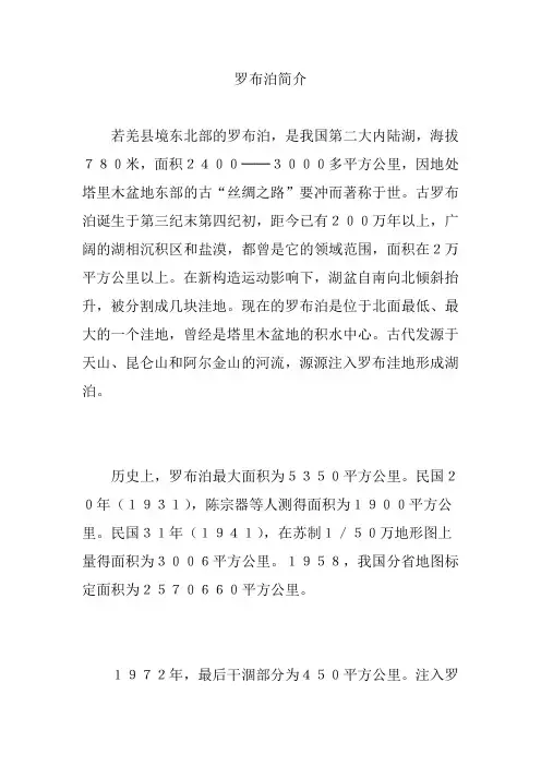 罗布泊简介