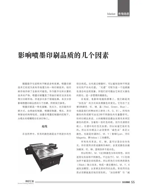 影响喷墨印刷品质的几个因素