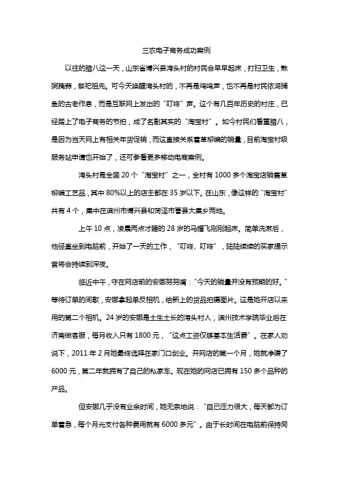 三农电子商务成功案例