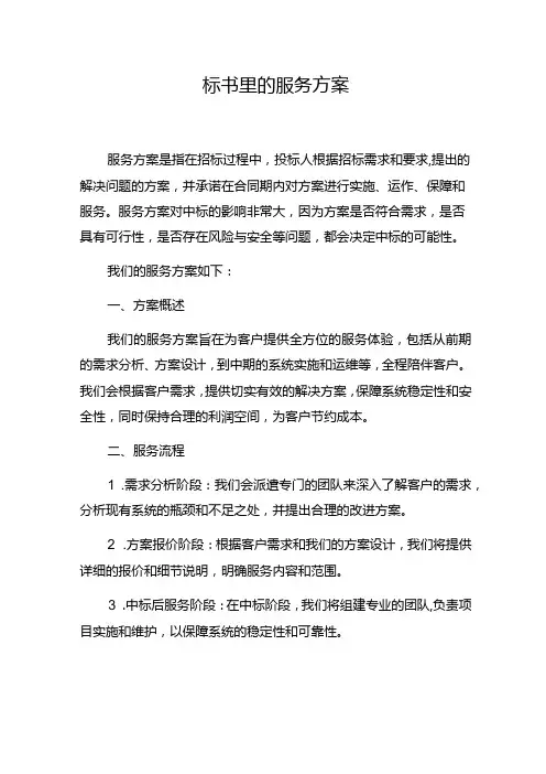 标书里的服务方案