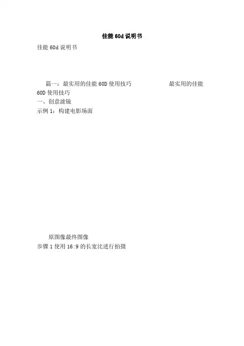 佳能60d说明书