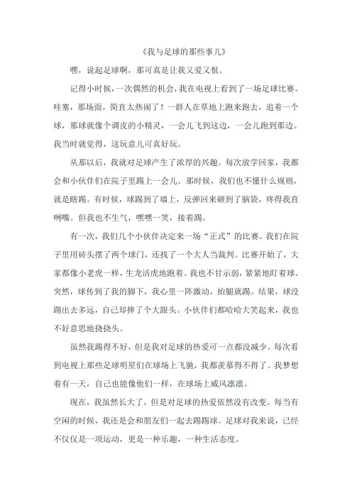 对足球的认识作文