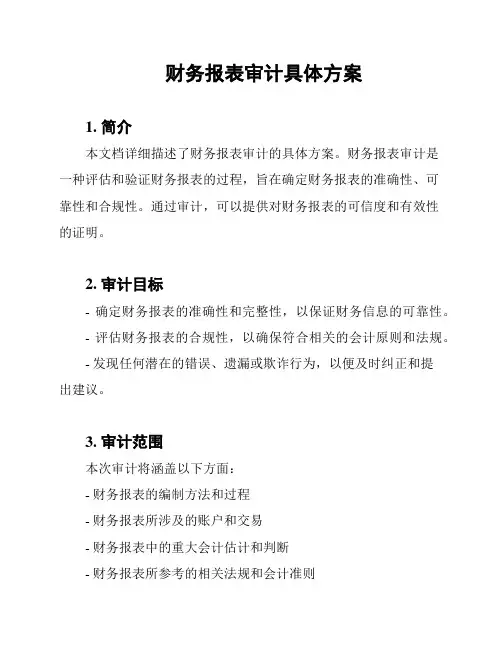 财务报表审计具体方案