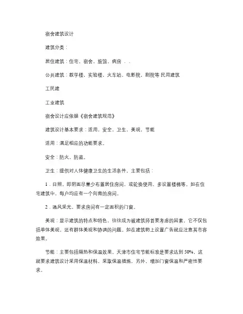 宿舍建筑设计要点