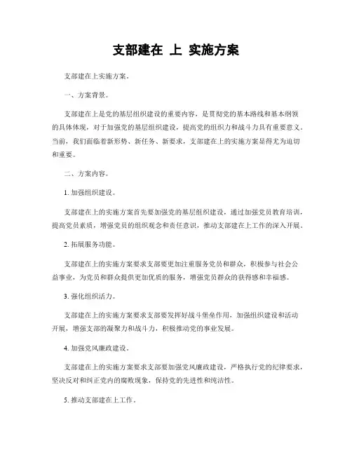支部建在 上 实施方案